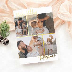 Carte De Vœux En Aluminium Véritable huile Écriture manuscrite 4 Noël multi