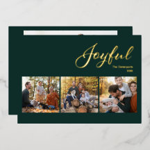 Vert Chasseur Moderne Joyeux Script 4 Photo Or