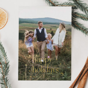 Carte De Vœux En Aluminium Vintage Joyeuses Fêtes Rustiques Photo de Noël