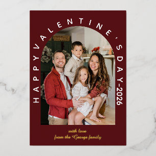 Carte De Vœux En Aluminium Vœux doux de la Saint-Valentin Photo de famille mo