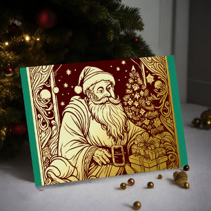 Carte De Vœux En Aluminium Vos couleurs Noël Père Noël Huile