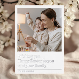 Carte De Vœux En Aluminium Vous souhaitant un Joyeux Pâques   Cadeau Photo   
