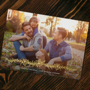 Carte De Vœux En Aluminium VRAI OR moderne Mistletoe Noël Photo