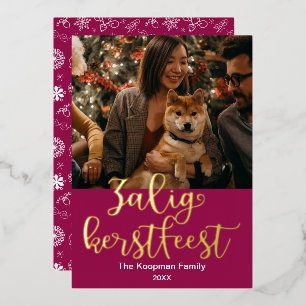 Carte De Vœux En Aluminium Vrolijk Kerstfees Joyeux Noël En néerlandais