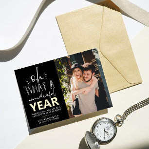 Carte De Vœux En Aluminium What A Wonderful Year   Happy New Year Photo Real