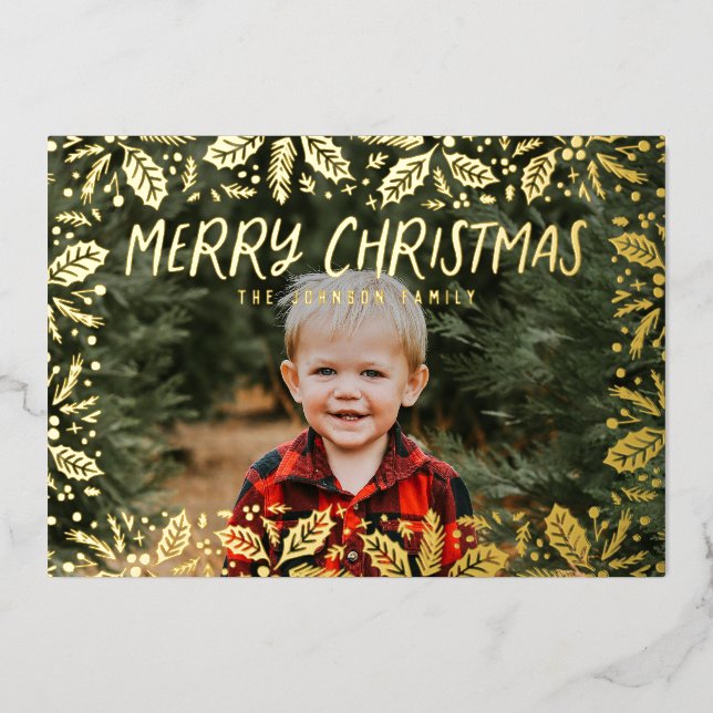 Carte De Vœux En Aluminium Whimsy Holly (Recto)