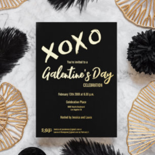 Carte De Vœux En Aluminium XOXO Valentines Party Galentine's Day Friends Foil