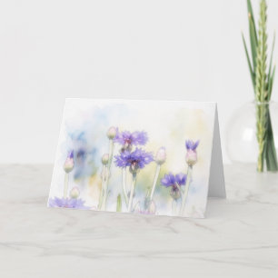 Carte de vœux en aquarelle à motif de bleuet