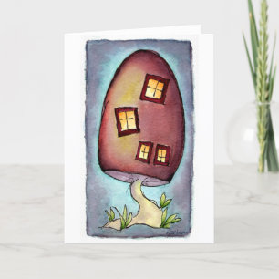 Carte de voeux en aquarelle de la maison de champi