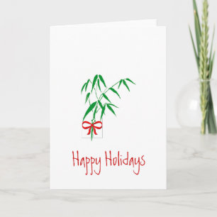 Carte de voeux en bambou et roux