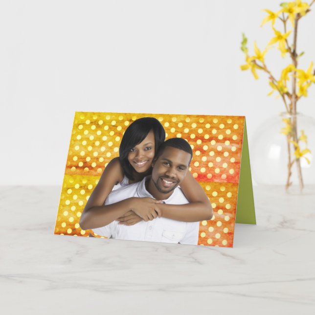 Carte de voeux en blanc Couple Noir (Fleur jaune)