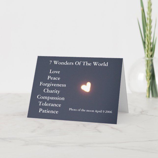 Carte de voeux en forme de coeur de lune (Devant)