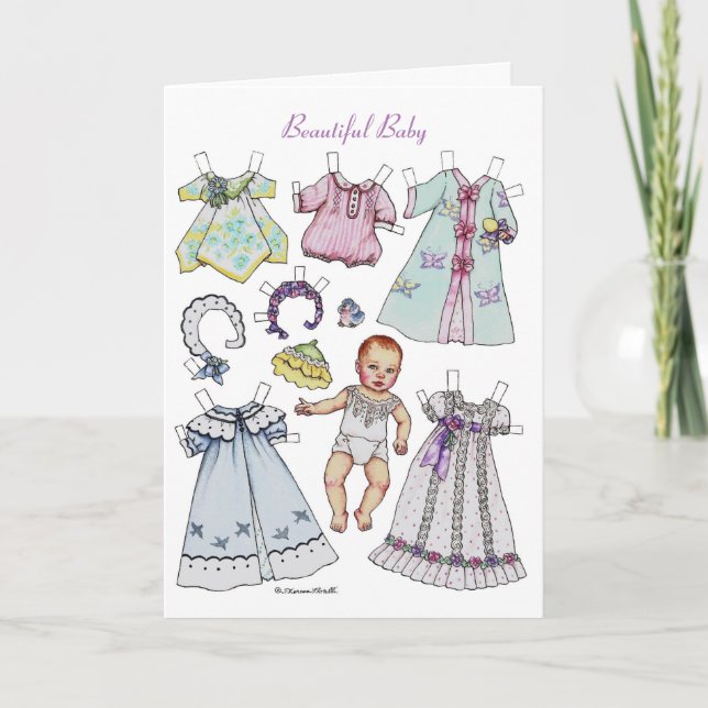 Carte de vœux en papier pour un beau bébé annivers (Devant)