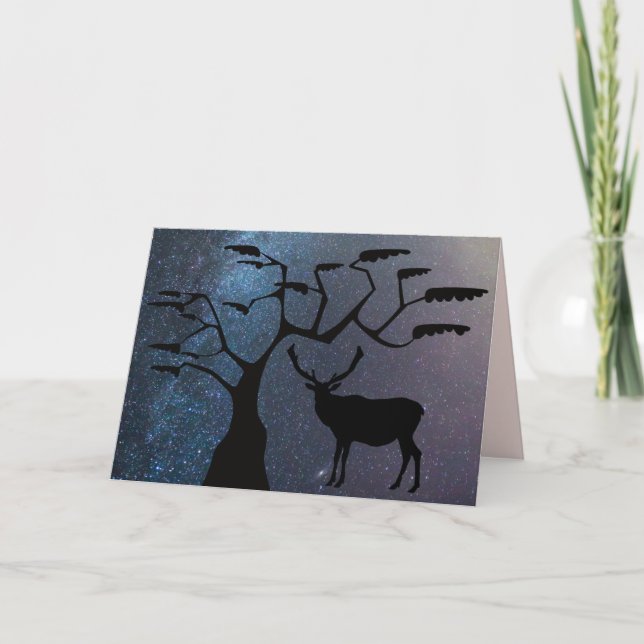 Carte de voeux en silhouette de Black Elk (Devant)