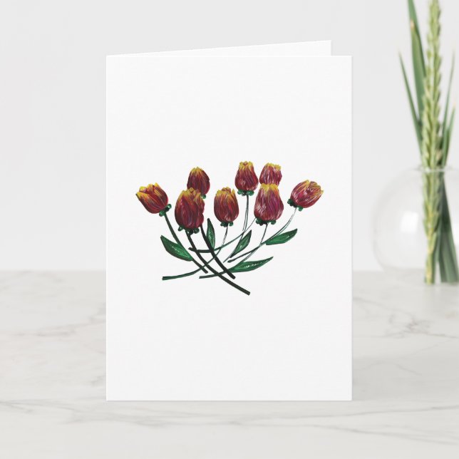 Carte de voeux en tuyau de tulipes - verticale (Devant)