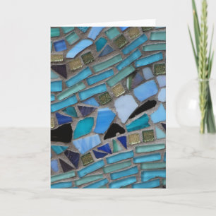 Carte de voeux en verre bleu de la mer Mosaïque