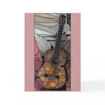 Carte de voeux en verre de guitare