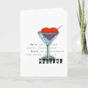 Carte de voeux en verre de Martini de citation
