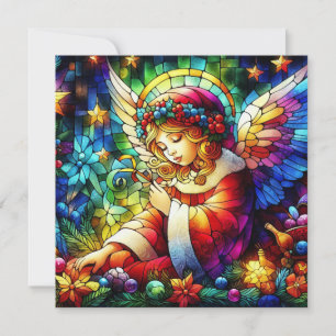 Carte de voeux en verre verni de Noël