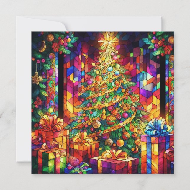 Carte de voeux en verre verni de Noël (Devant)