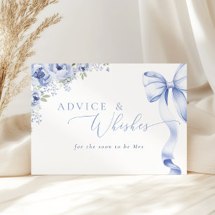 Carte de voeux et conseils floraux bleus