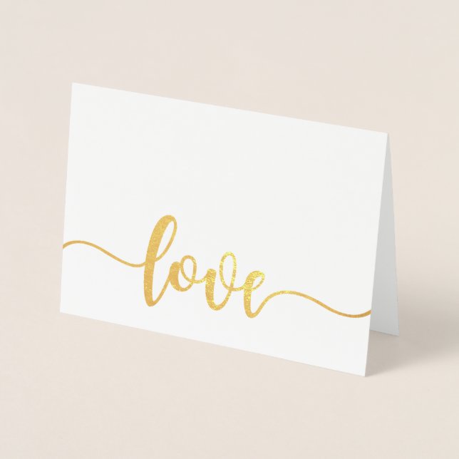 Carte de voeux Etched Gold Foil LOVE (Devant)