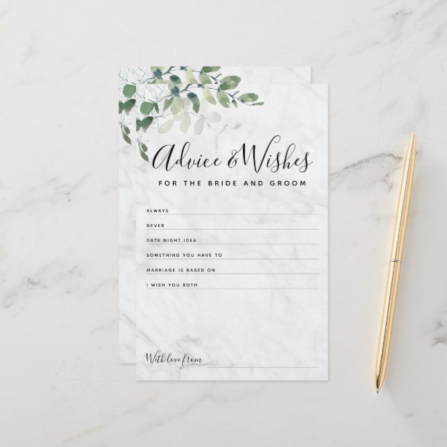 Carte de voeux Eucalyptus Bride et de conseil de c (Devant/Arrière en situation)