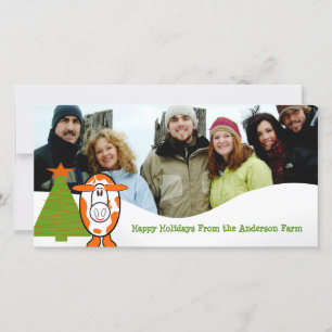 Carte de vœux familiale de la ferme laitière Happy