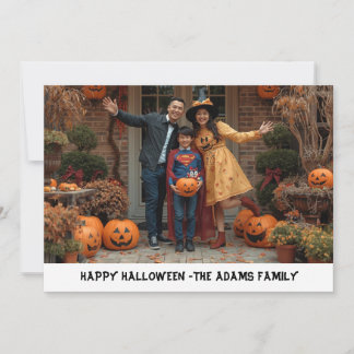 Carte de vœux familiale joyeux Halloween, Hallowee