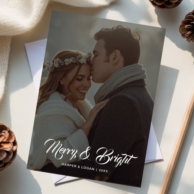 Carte de vœux familiale Merry & Bright (Créateur téléchargé)