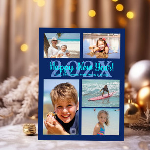 Carte de vœux familiale multi-photos pour le Nouve
