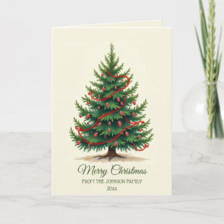 Carte de vœux familiale traditionnelle de Noël ave