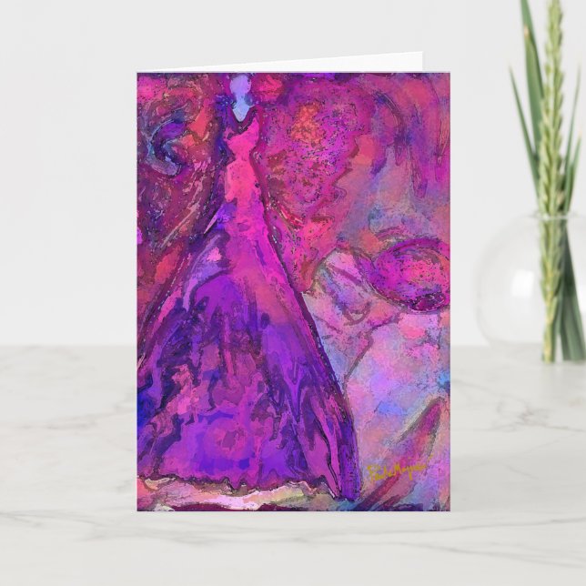 Carte de voeux féerique de jardin rose (Devant)