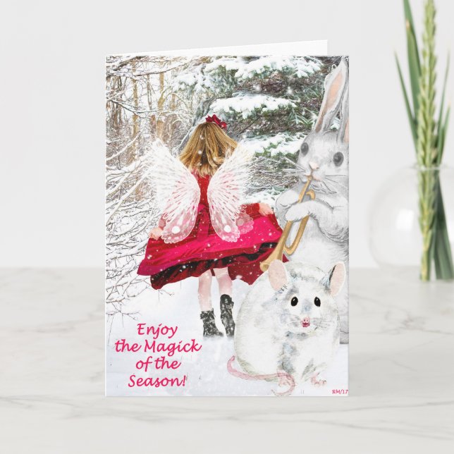 Carte de voeux féerique de Noël (Devant)