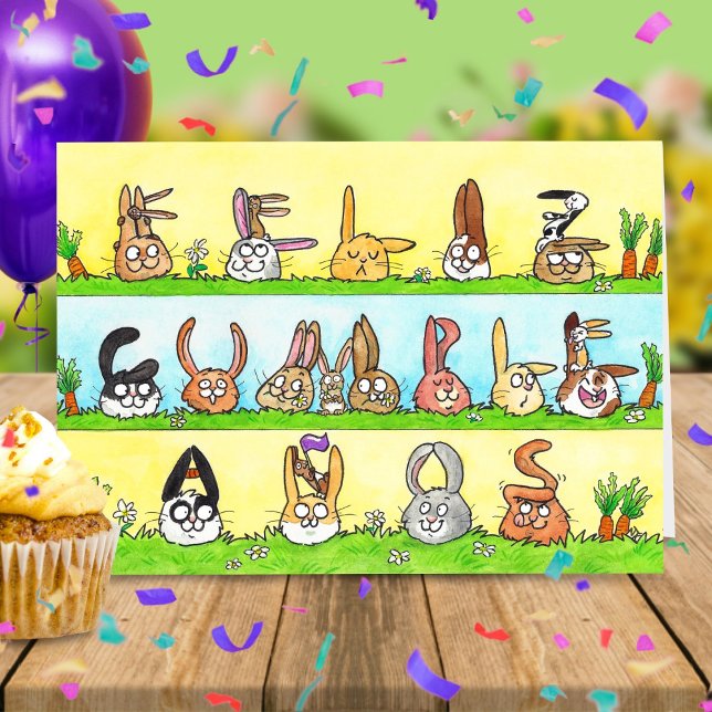 Carte de voeux Feliz Cumpleaños Bunnies (Créateur téléchargé)