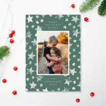 Carte de vœux festive à motif d'étoile tamponnée