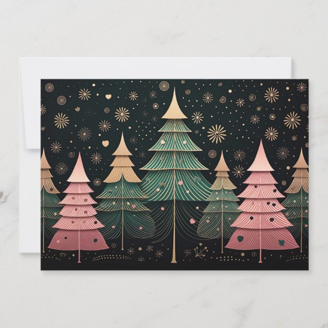 Carte de voeux Festive Arbre de Noël (Devant)