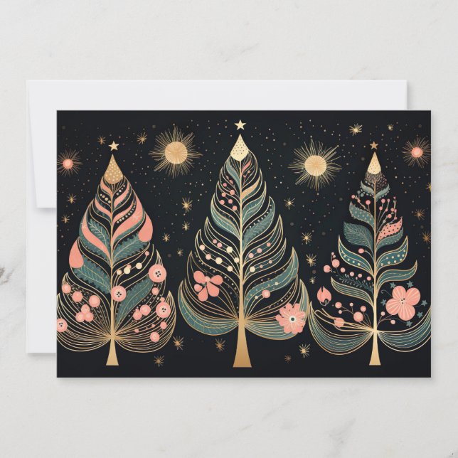 Carte de voeux Festive Arbre de Noël (Devant)