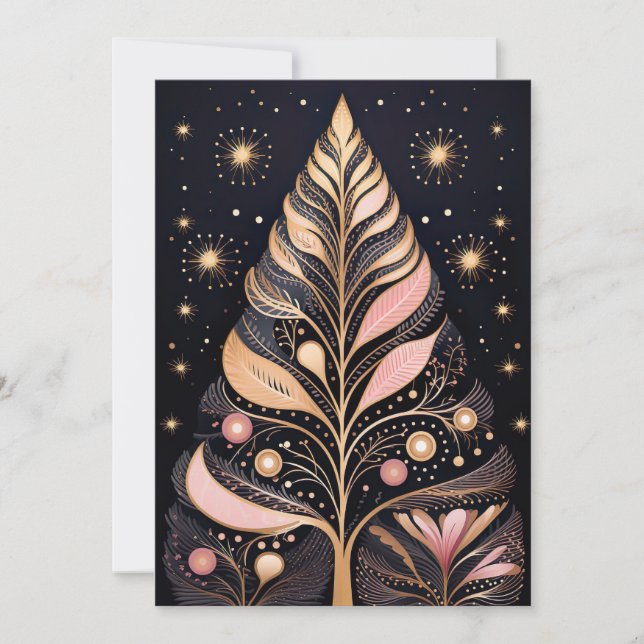 Carte de voeux Festive Arbre de Noël (Devant)