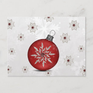 Carte de vœux festive argent rouge pour entreprise