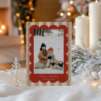 Carte de vœux festive avec cadre de gui vintage