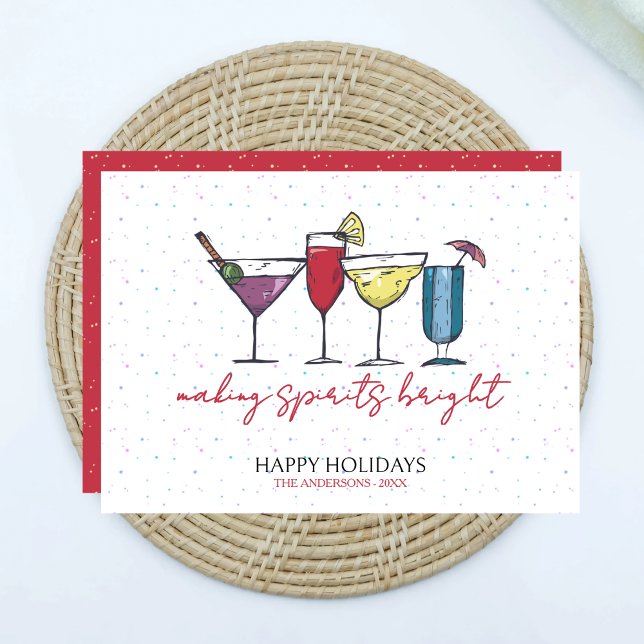 Carte de vœux festive Cocktail Esprits Gais (Créateur téléchargé)