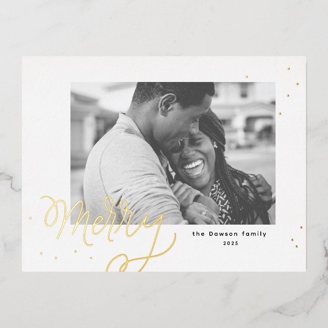 Carte de vœux festive Confetti Joyeux Photo (Recto)