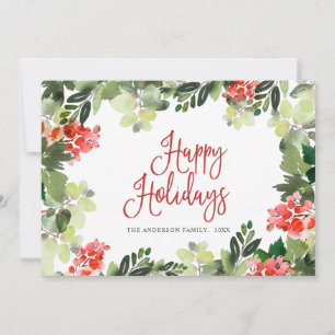 Carte de vœux festive de Noël avec baie de houx