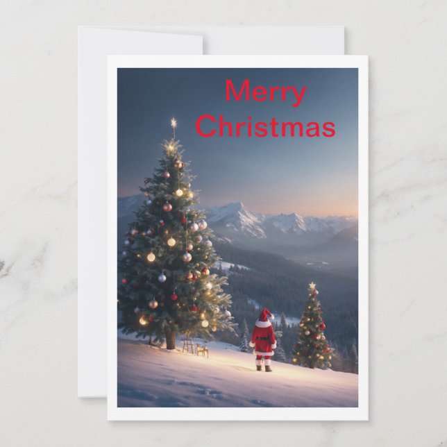 Carte de vœux festive de Noël avec le Père Noël |  (Devant)