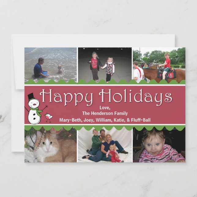 Carte de voeux Festive de Noël Multi Photo (Devant)