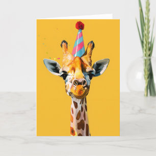 Carte de voeux Festive Giraffe Party