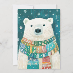 Carte de voeux Festive Ours Polaire de Noël