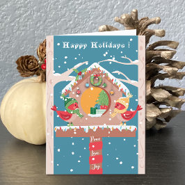 Carte de vœux festive pour couple de cardinaux fan