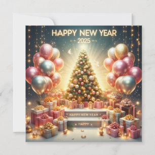 Carte de vœux festive pour le Nouvel An 2025